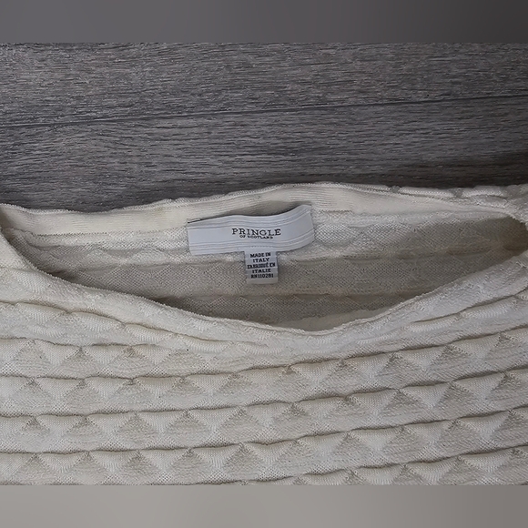 Pringle Of Scotland Merino Wool Textured Long Sleeve Sweater-Size Large - Picture 3 of 5